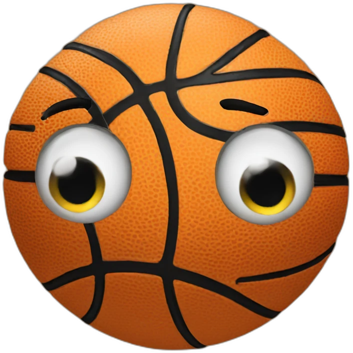 basketball with eyes emoji