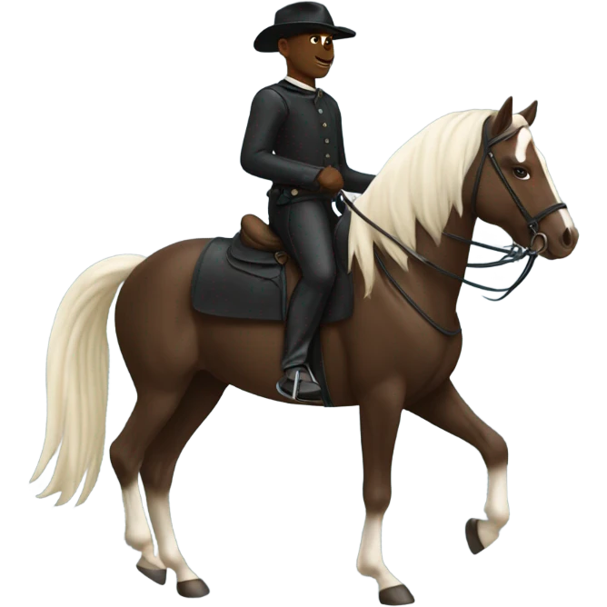 All black men riding a horse classes￼ emoji