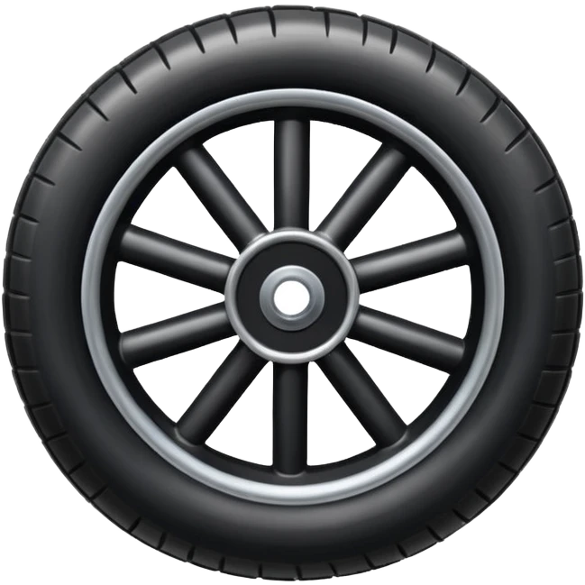 he aircraft's landing gear is one inflated, plump wheel with a strut, black in color emoji