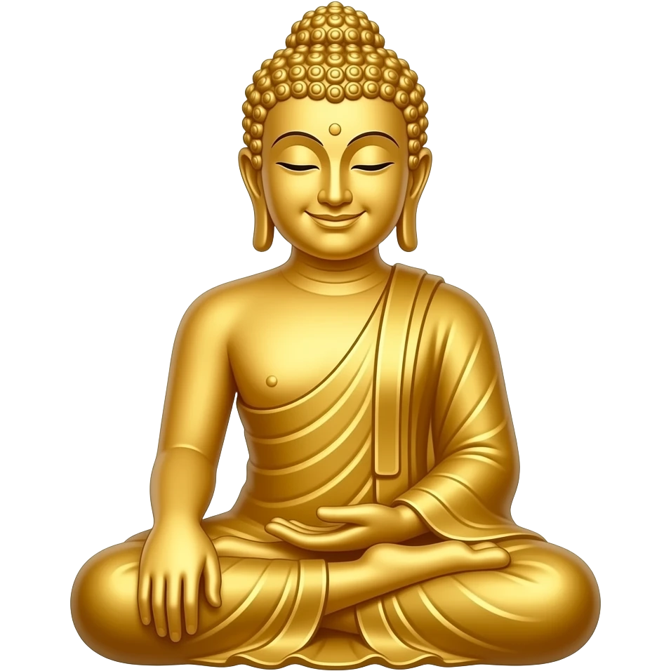 Laughing golden seated buddha emoji
