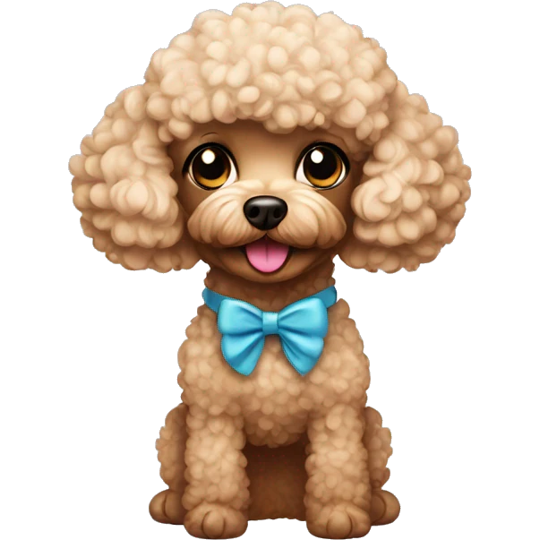 Toy poodle with make up emoji