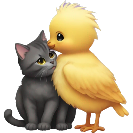cat kissing chick emoji
