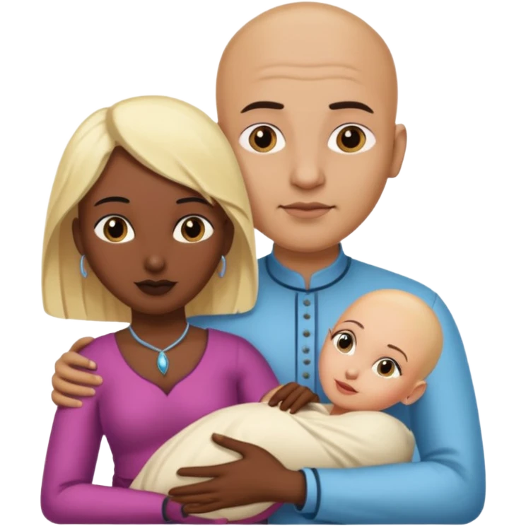 Naked bald Indian man with a beard holding vagina of naked blonde woman emoji