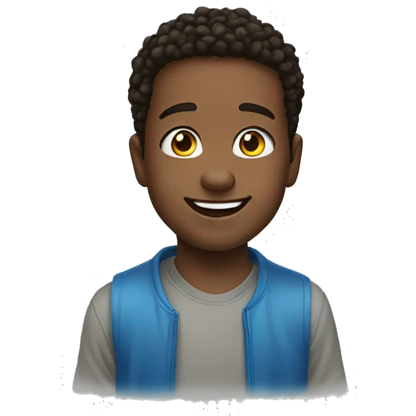 smiling boy portrait meme, blue eyes emoji