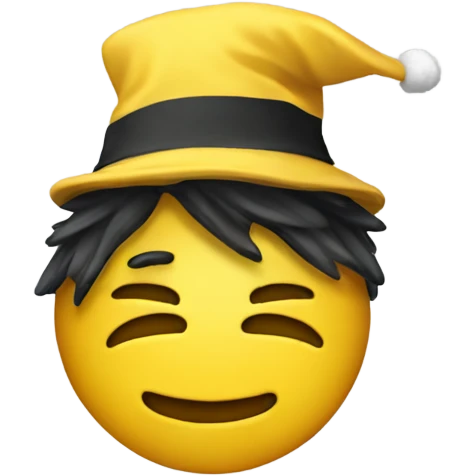 yellow Emoji wearing happy New Year hat emoji