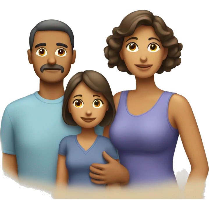 Latin family emoji mom,dad, daughter and son emoji