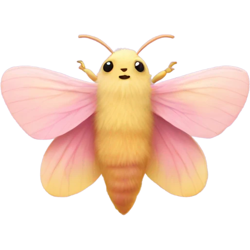 Fluffy pretty Rosy maple moth emoji