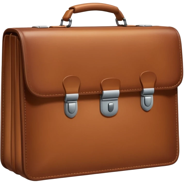 A highly detailed emoji in the Apple iOS style, featuring a briefcase, with smooth gradients, soft shadows, and a minimalistic yet modern look. The emoji should have a clean and professional aesthetic, suitable for a digital business card. emoji
