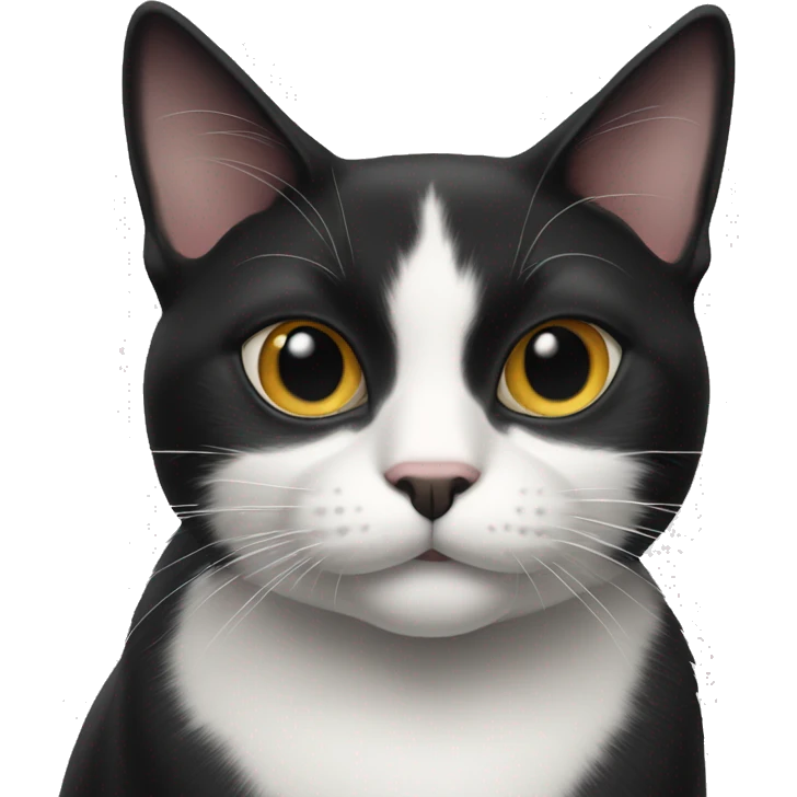 Black and white cat with a spot on the whiskers emoji