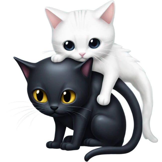 Xenomorph hugs a white cat emoji