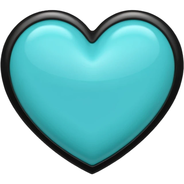 turquoise heart with black trim emoji