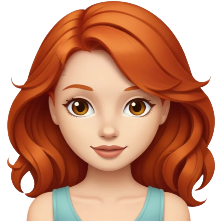 сделай рыжую кокетливую девочку emoji