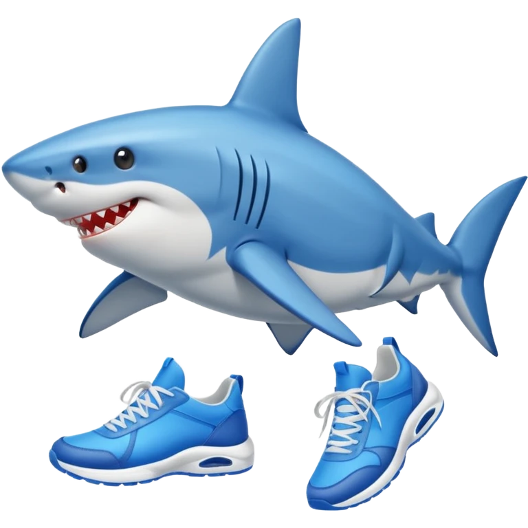 un tiburon con zapatos tenis azules emoji
