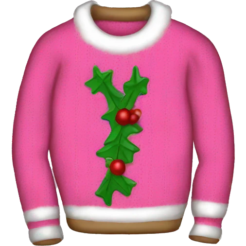pink ugly Christmas sweater emoji