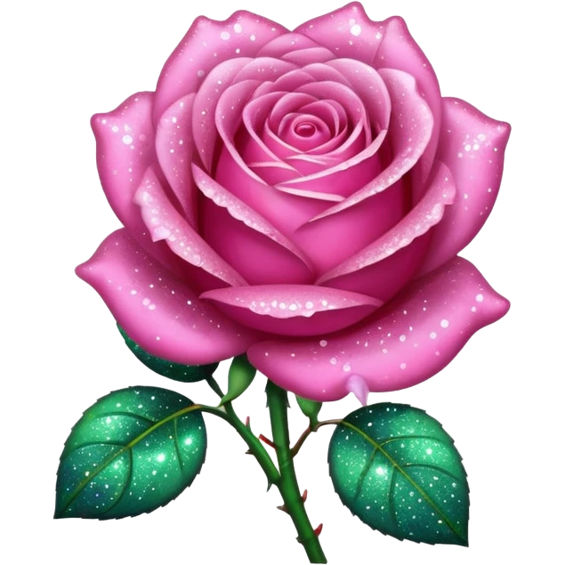 glitter pink rose emoji