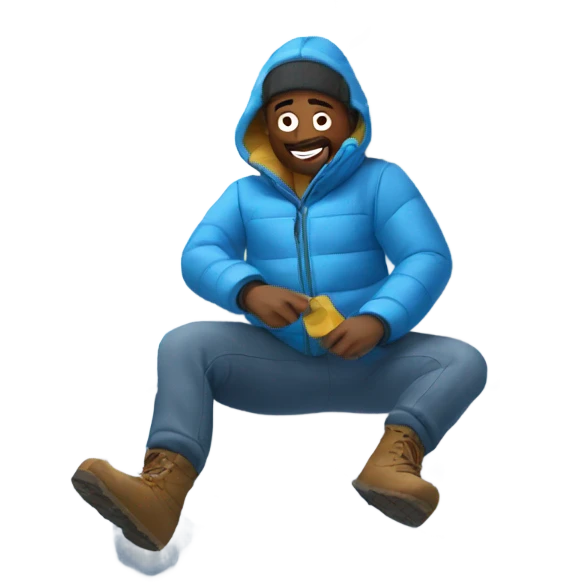 Guy making a snow angel  emoji