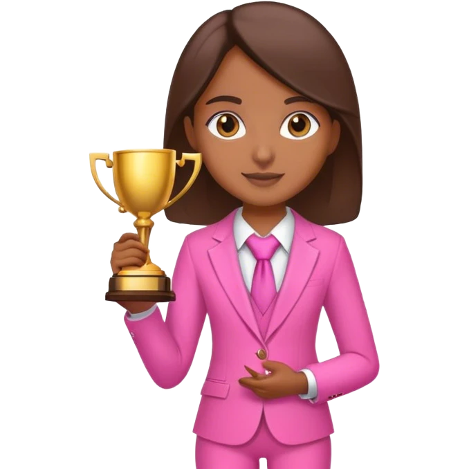 Brune girl pink suit trophy emoji