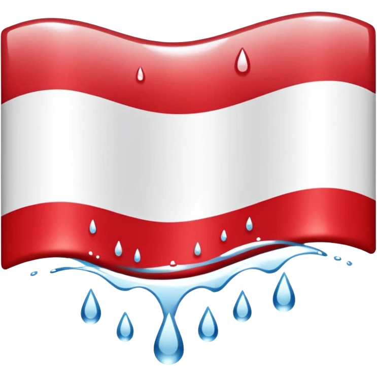 Polish flag emoji with water dripping under it  emoji