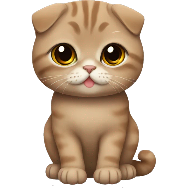 brown scottish fold cat emoji