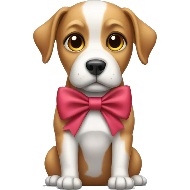 dog wearing a bow  emoji