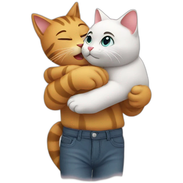 Hug cat emoji