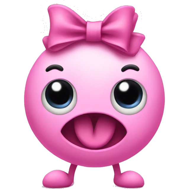 Scribble with eyes, a pink bow, and legs emoji