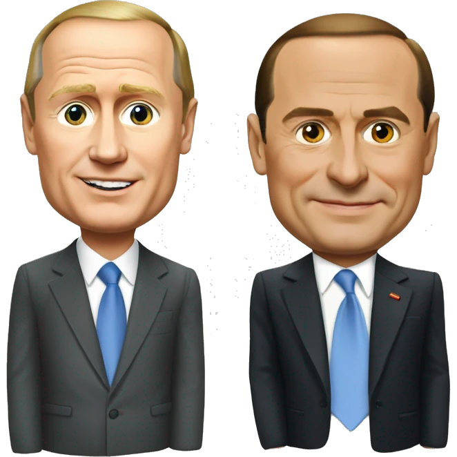 Putin and Berlusconi together friends emoji