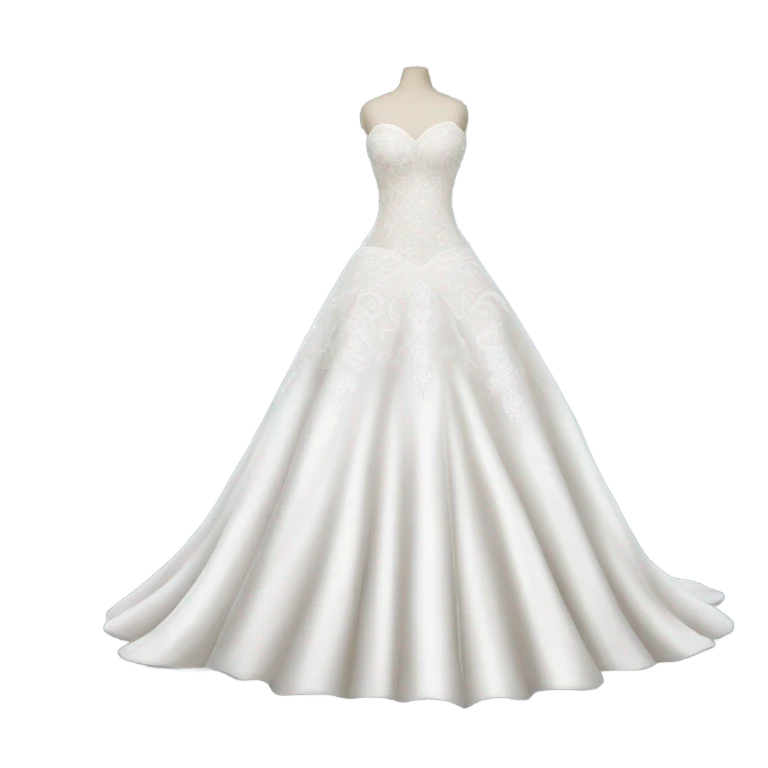 Wedding dress beautiful finish with snowy  emoji