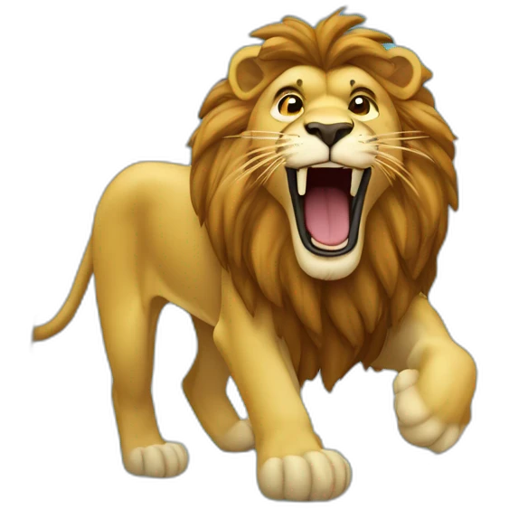 Un lion au dessus d'une falaise emoji