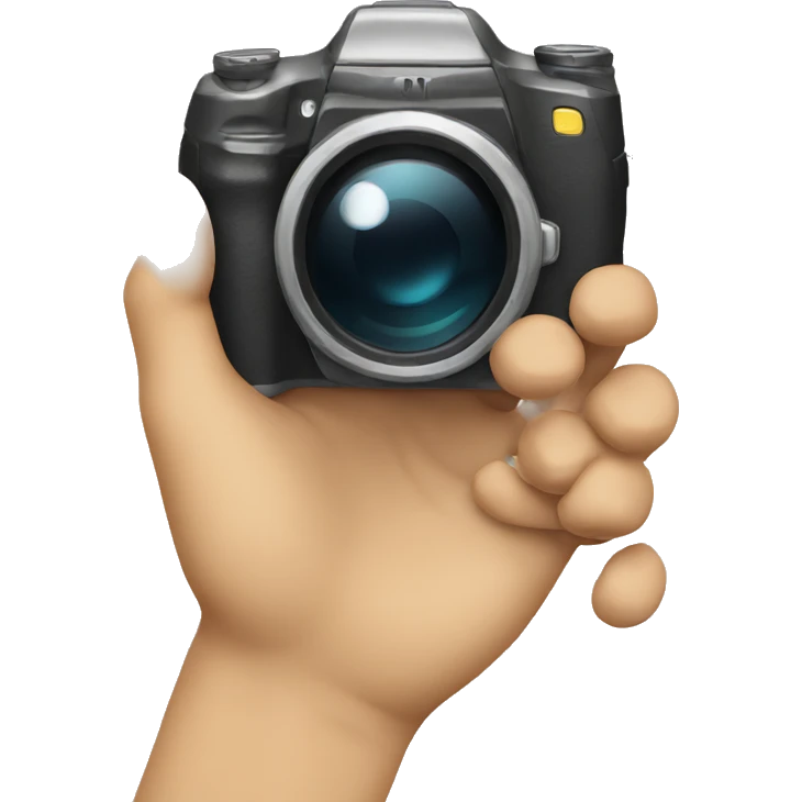 Emoji hand holding camera emoji