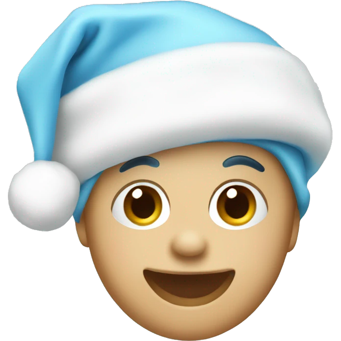 Baby blue santa hat emoji