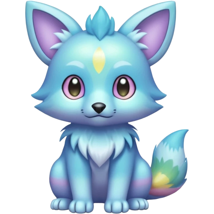 Cute cool pastel shiny colorful animal hybrid Fakemon full body emoji