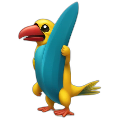 Loro surfeando emoji