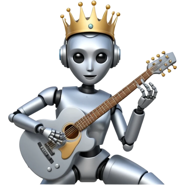 robot queen is playing on guitar emoji