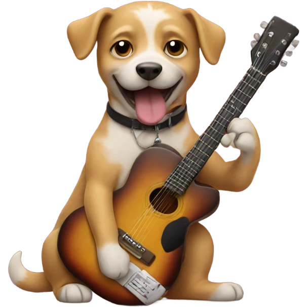 Dog playing guitar  emoji