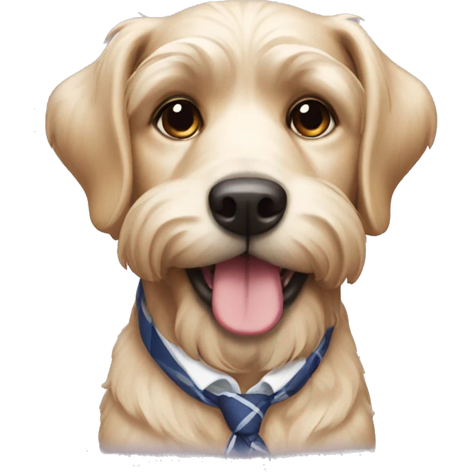 Preppy dog emoji