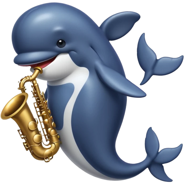 a whale playing saxophone emoji