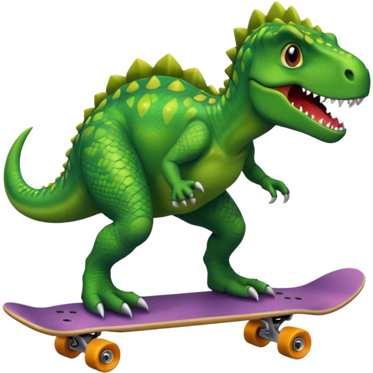 Dinosaur on a skateboard emoji