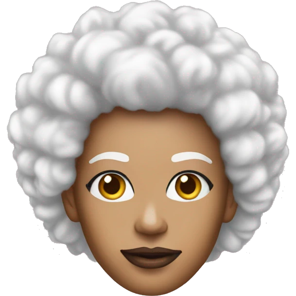Can you make me an emoji that looks like a cyborg ruPaul with a white afro emoji