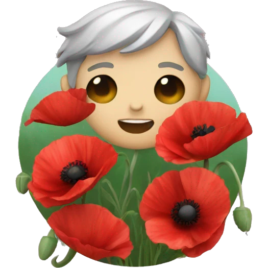 Feel better with red poppies emoji
