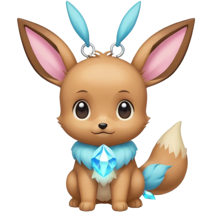 Kawaii Shiny Colorful Cartoon Anime Pastel Baby Innocent Chibi Kawaii Cute Adorable Eevee Full Body emoji