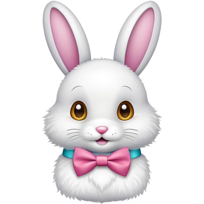 cute Easter bunny wearing colorful bow tie emoji