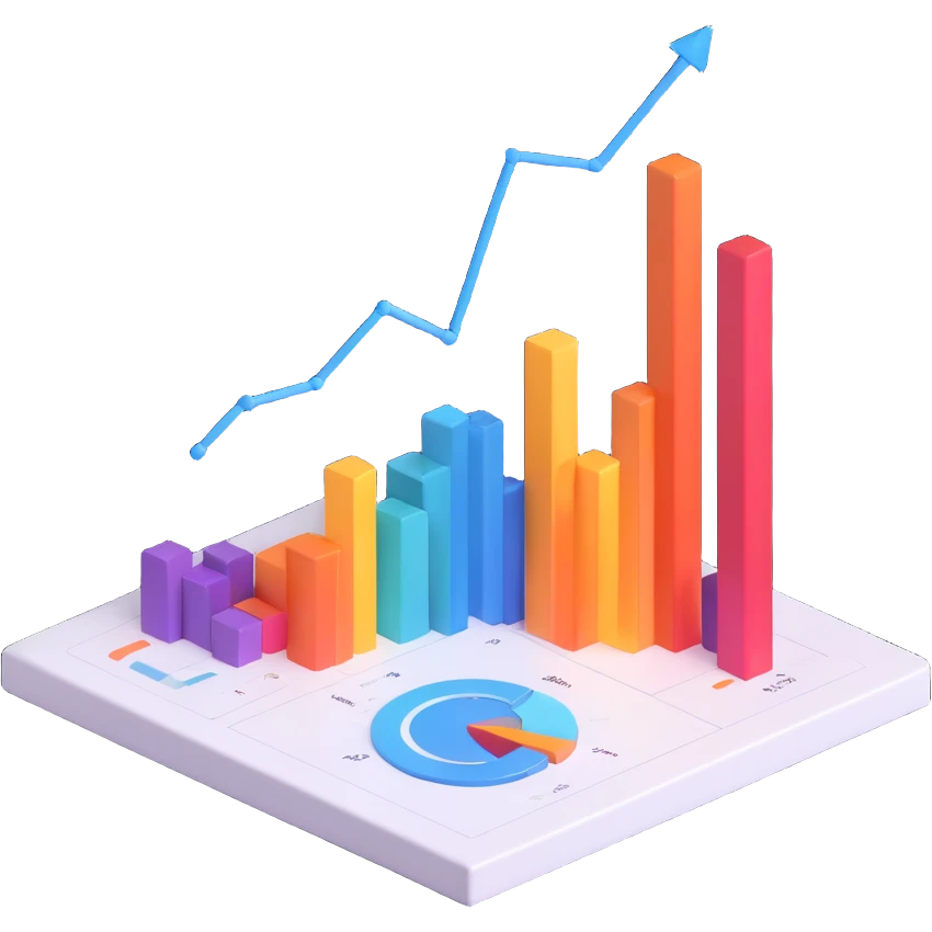 predictive analytics chart with AI elements, colors #3B2C85, #83fff8, #2C2828 emoji