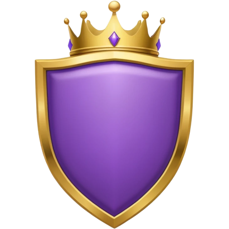 Purple shield with crown icon emoji