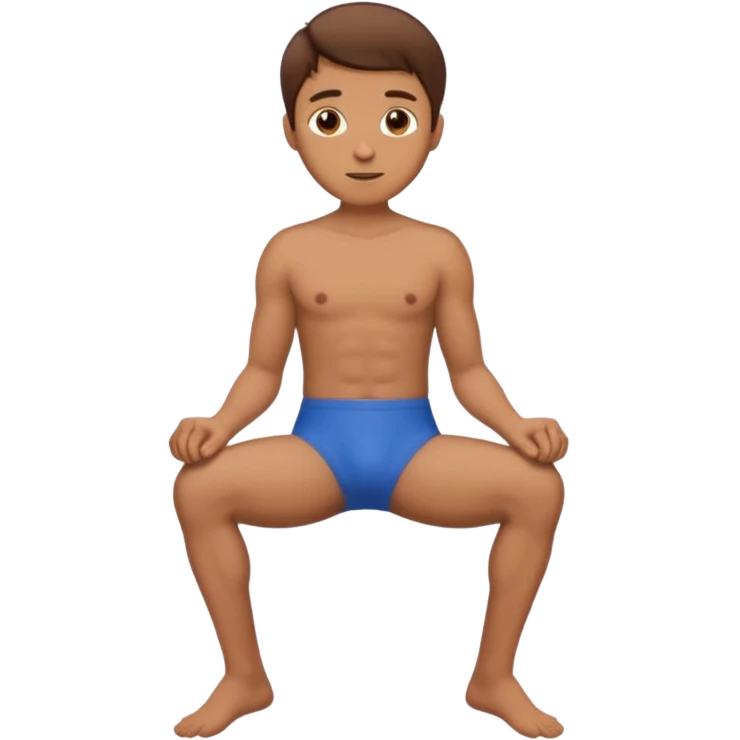 Naked man with penis between his legs emoji