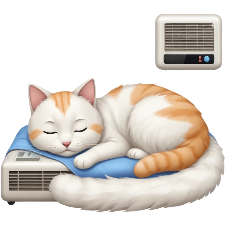 A very cute cat in a room with air condition emoji