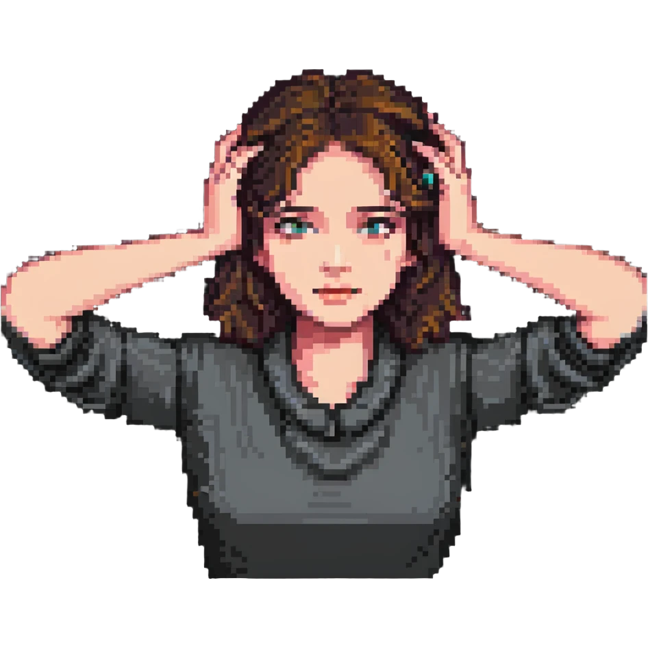 scared woman with her hands on her head emoji