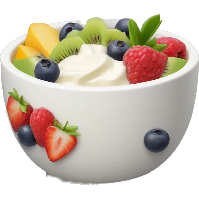 Yoghurt bowl with fruit emoji