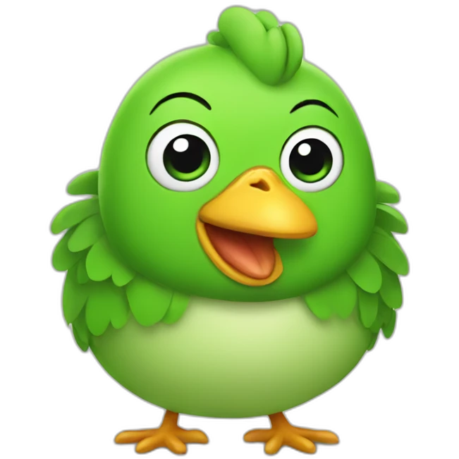 Green fat chicken emoji