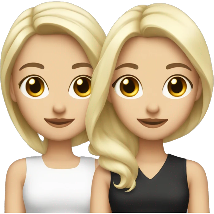 2 blonde and 1 brunette besties  emoji